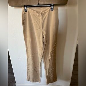 Sigrid Olsen women’s vintage tan/brown trousers—high waist, straight leg•
